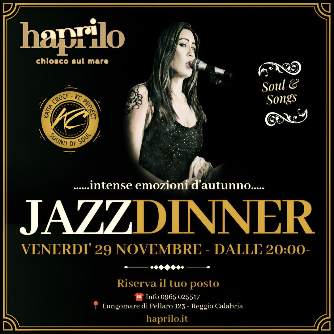 ….riserva il tuo tavolo…. 
 Venerdì 29novembre  Haprilo – Chiosco sul mare  …